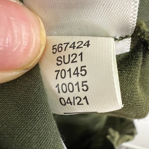 Ann Taylor LOFT Olive Green Pants High Rise Taper Leg Elastic Waistband M Medium - Picture 7 of 7